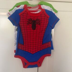 NWT Marvel Spider Man Hulk Avengers Baby set 3 Pack Bodysuits 0-3 Months